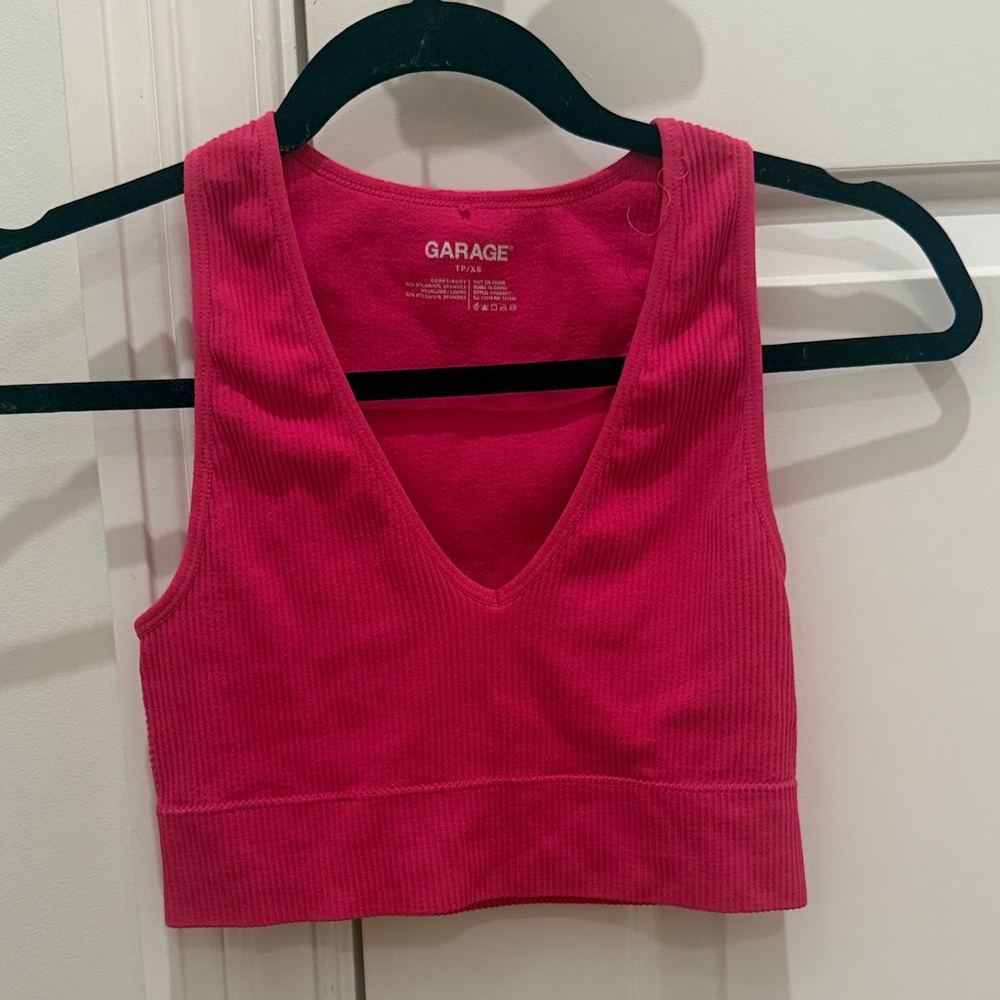 Garage plunge v neck tank top